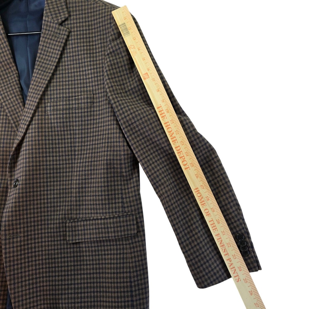 Paul‎ Fredrick Brown Plaid Blazer Sport Coat Two Button Jacket 46R - Picture 7 of 8
